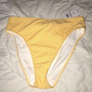 Yellow striped Hollister bathing suit bottoms